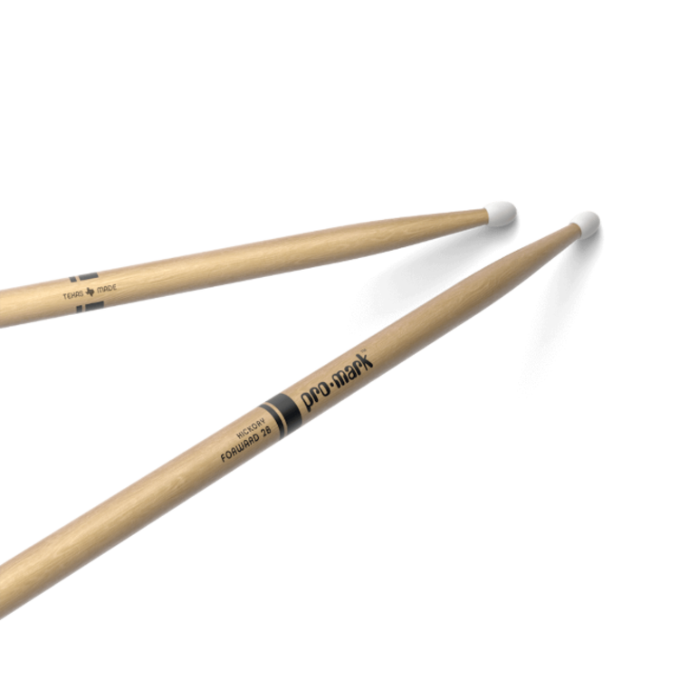 Promark ProMark Classic Forward 2B Hickory Drumstick, Oval Nylon Tip