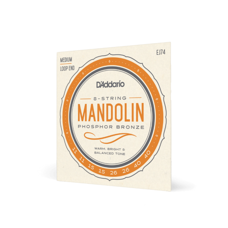 D'Addario D’Addario EJ74 Mandolin Strings, Phosphor Bronze, Medium, 11-40