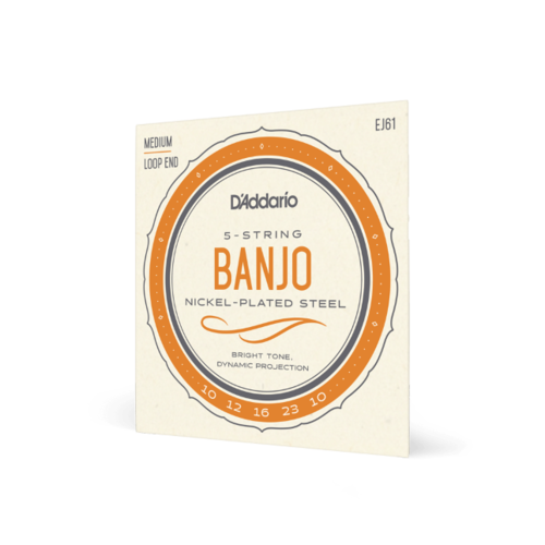 D'Addario D'Addario EJ61 5-String Banjo Strings, Nickel, Medium 10-23 D'Addario D'Addario EJ61 5-String Banjo Strings, Nickel, Medium 10-23