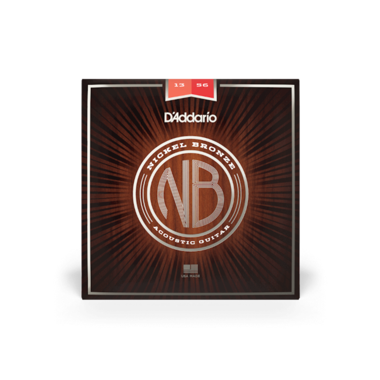 D'Addario 13-56 Medium, Nickel Bronze Acoustic Guitar Strings