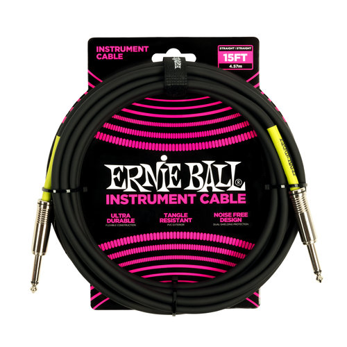 Ernie Ball Ernie Ball 15' PVC Instrument Cable, Black Ernie Ball Ernie Ball 15' PVC Instrument Cable, Black