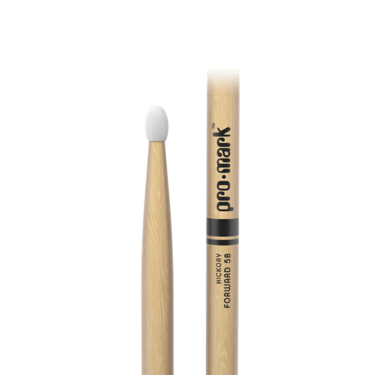 Promark ProMark Classic Forward 5B Hickory Drumstick, Oval Nylon Tip