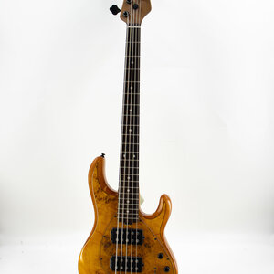 Sterling by Music Man Sterling by Music Man StingRay 5 HH RAY35HH Poplar Burl in Amber w/Gig Bag