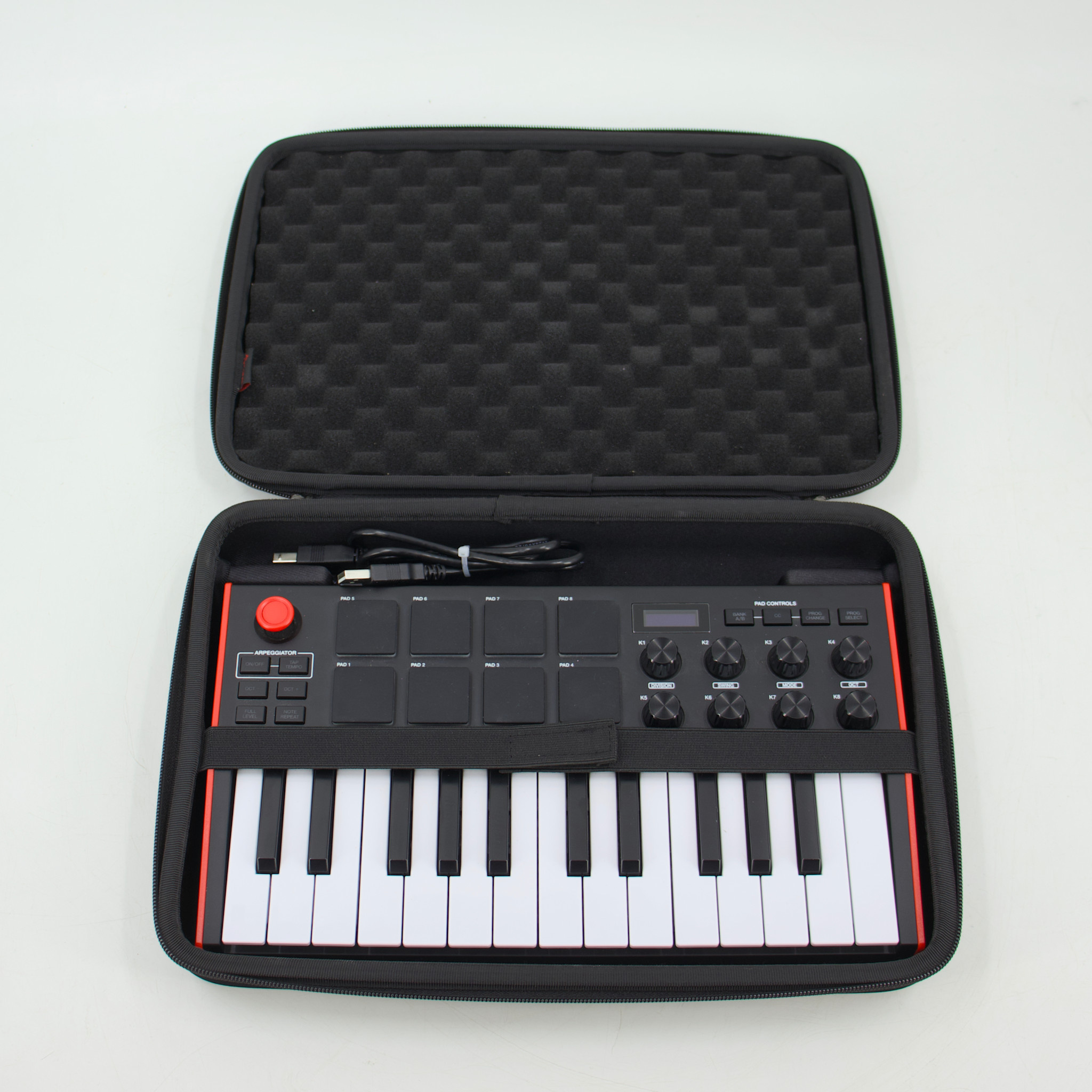 Used Akai MPK Mini Mk3 Black MIDI Controller w/Case & Power