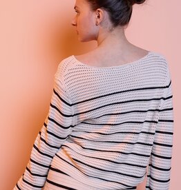 SMF SMF stripe crochet sweater