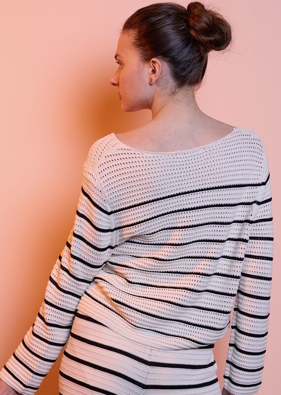 SMF SMF stripe crochet sweater