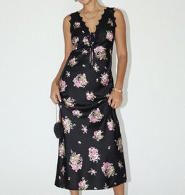 Floral satin midi dress