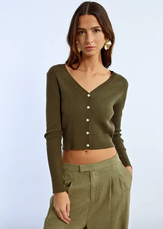 MB crop ribbed cardi