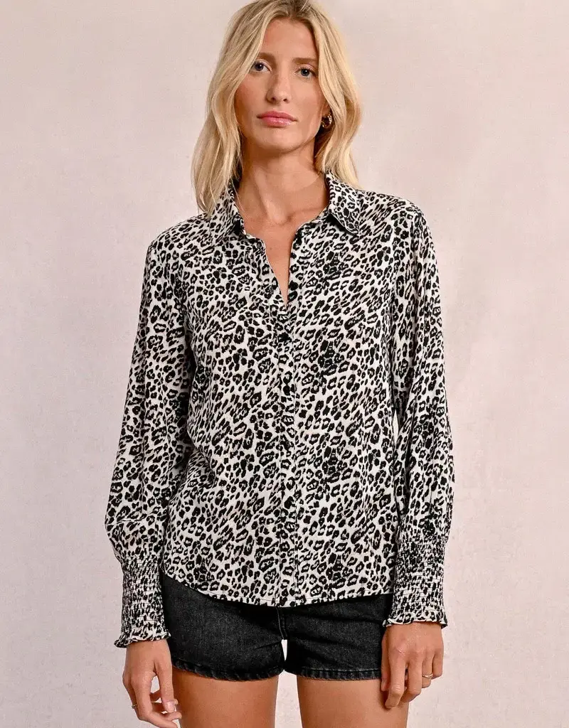 Leopard button up blouse