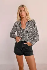 Leopard button up blouse