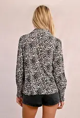 Leopard button up blouse