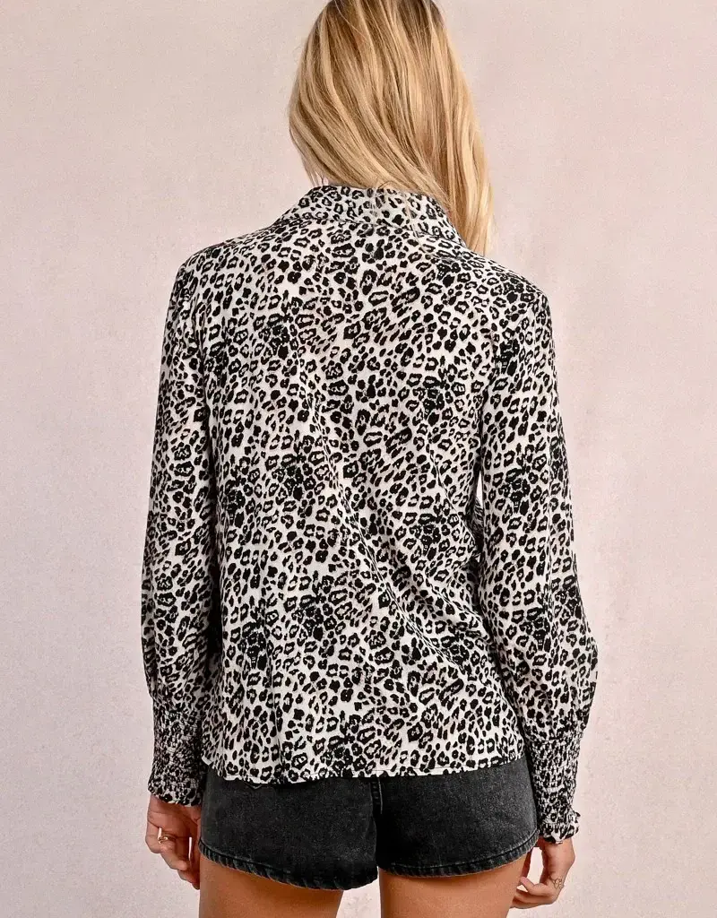 Leopard button up blouse