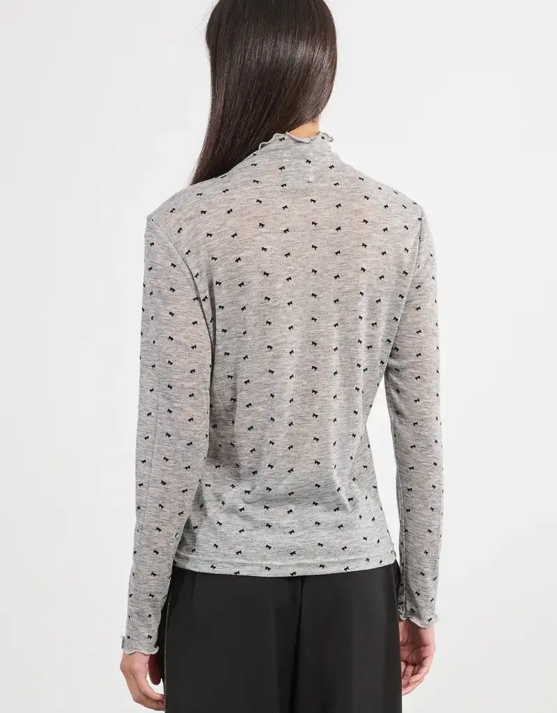 Bow mockneck top
