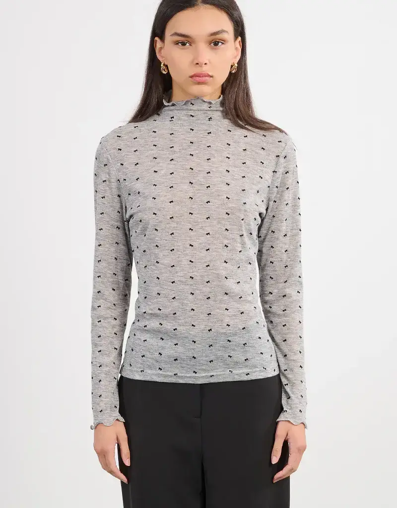Bow mockneck top