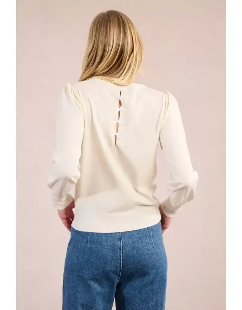 Bow back knit sweater