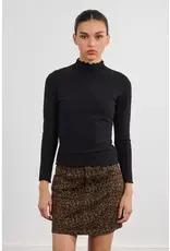 Ruffle hem knit top