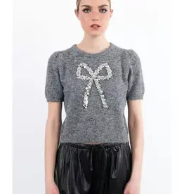 Sparkle bow sweater s/s