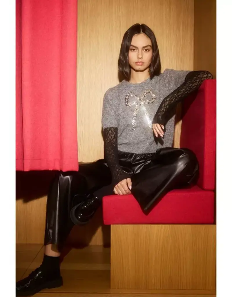 Sparkle bow sweater s/s