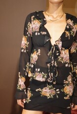 Floral ruffle blouse