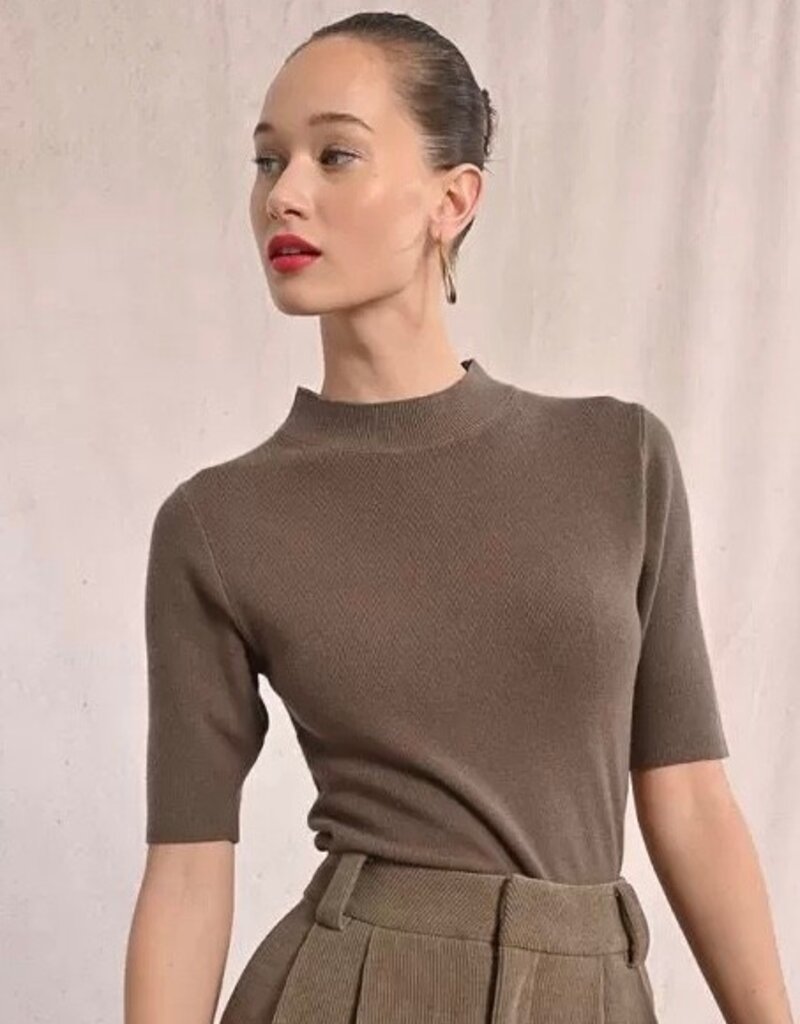 Mockneck s/slv sweater