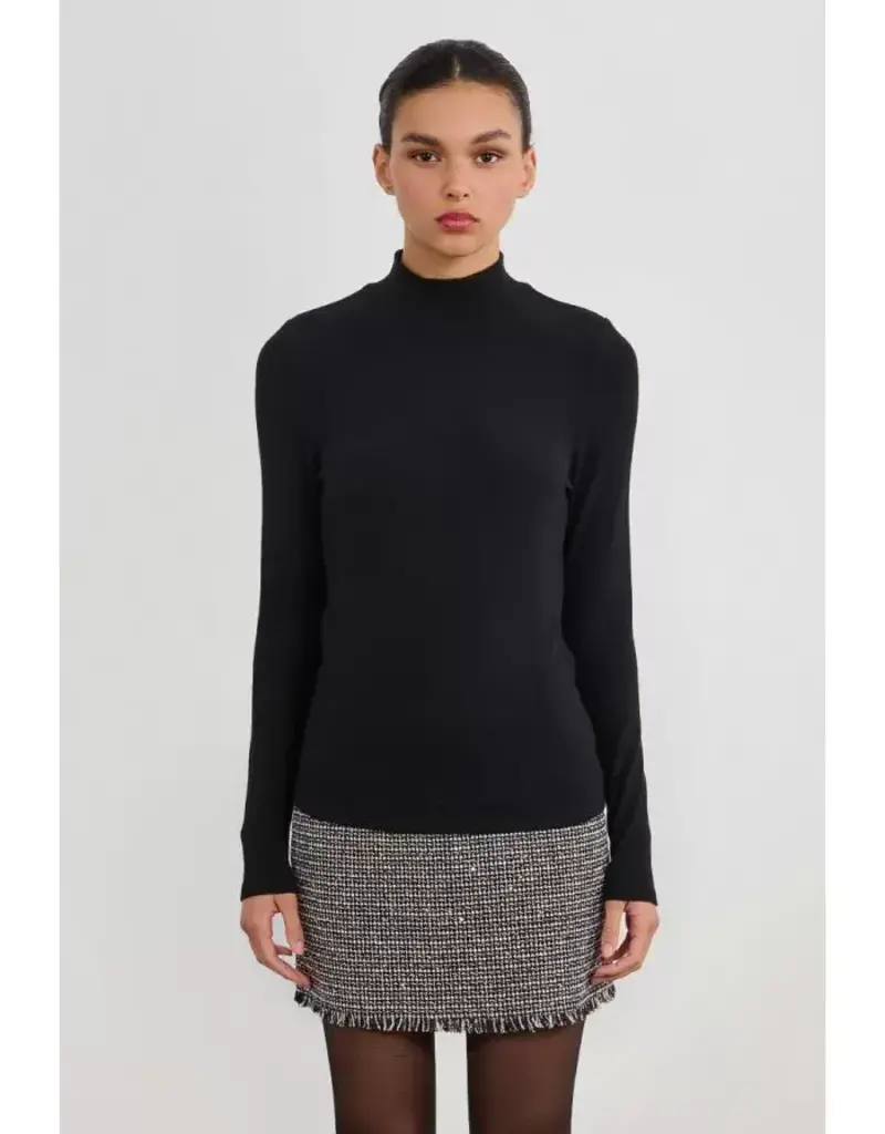 Mockneck knit top