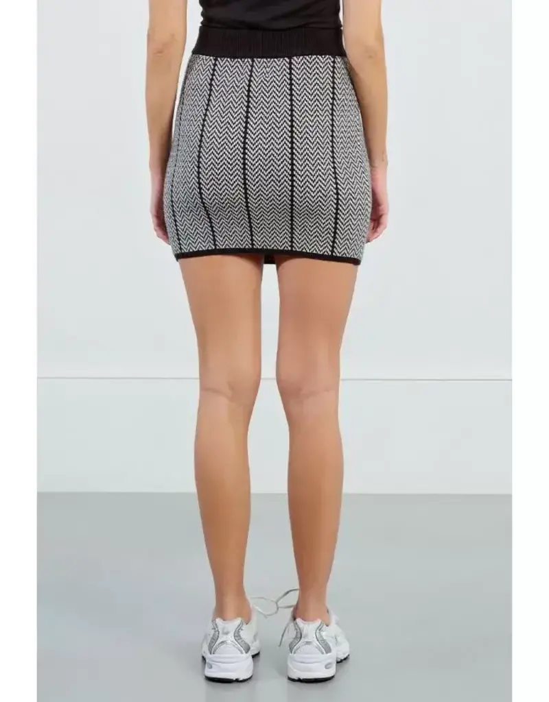 Chevron knit skirt