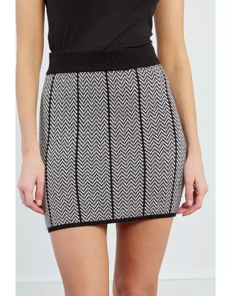 Chevron knit skirt