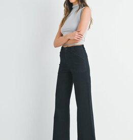 Patch pocket wide leg flare