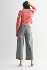 High rise cropped wide leg