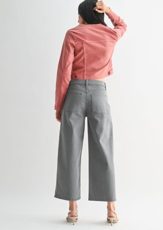 High rise cropped wide leg