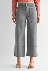 High rise cropped wide leg