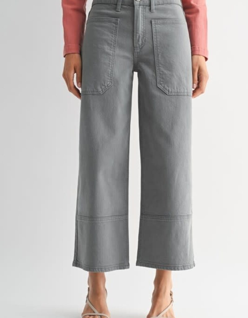 High rise cropped wide leg
