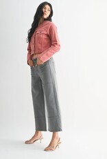 High rise cropped wide leg