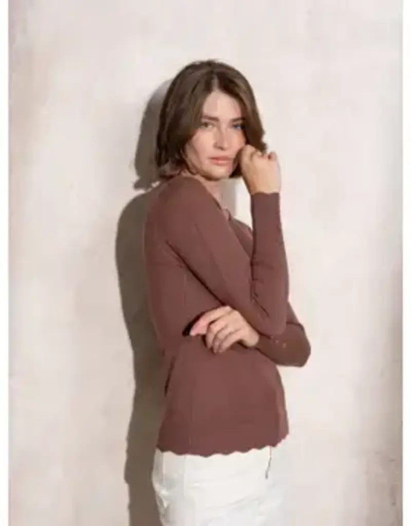 Scallop neck sweater