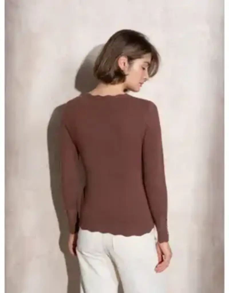 Scallop neck sweater