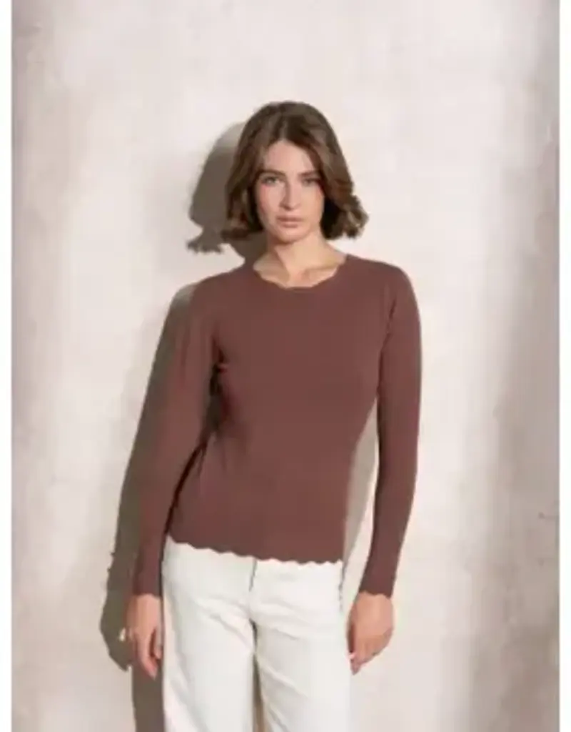 Scallop neck sweater