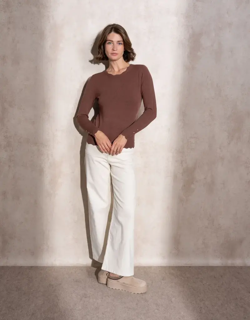 Scallop neck sweater