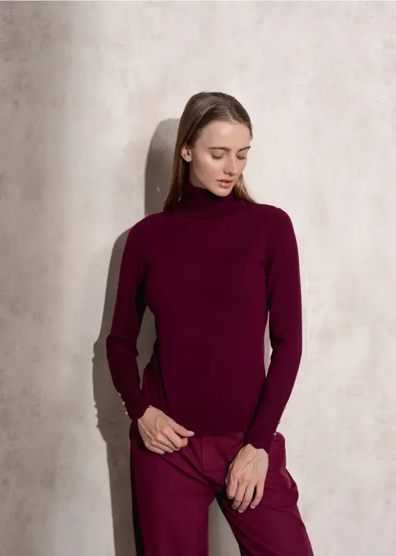 Copy of T neck sweater w/button