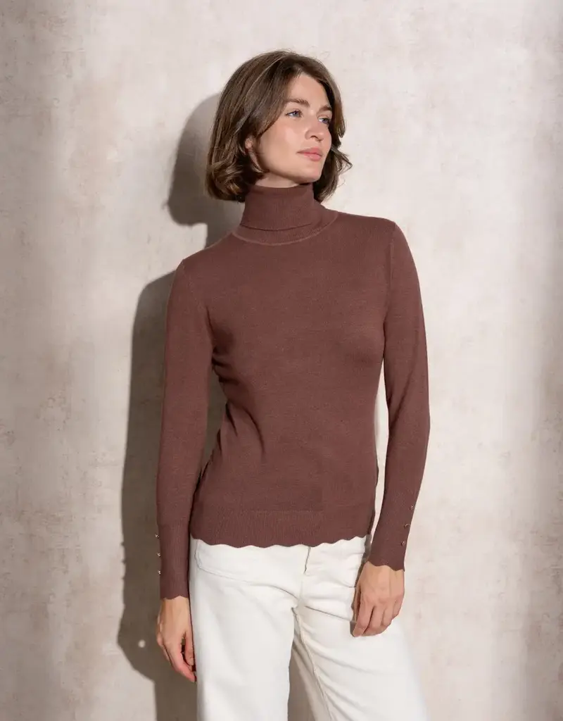 Copy of T neck sweater w/button
