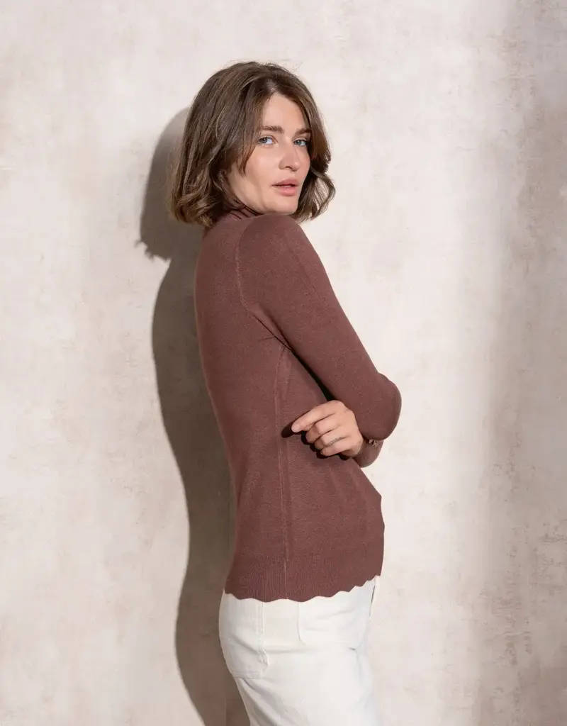 Copy of T neck sweater w/button