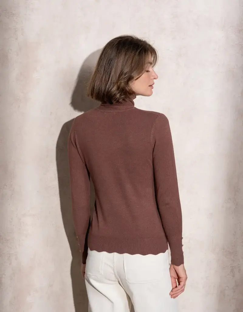 Copy of T neck sweater w/button