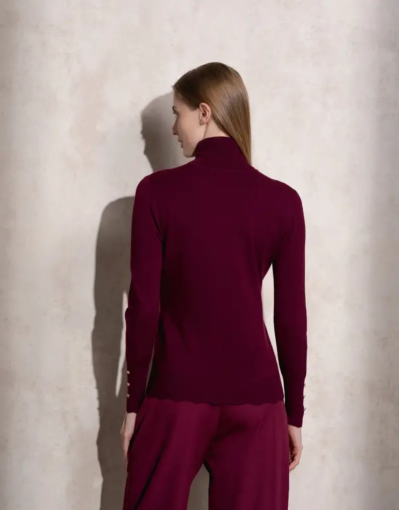 Copy of T neck sweater w/button