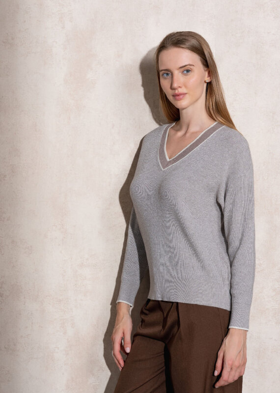 Lurex v neck sweater