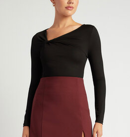 Twist neck jersey top