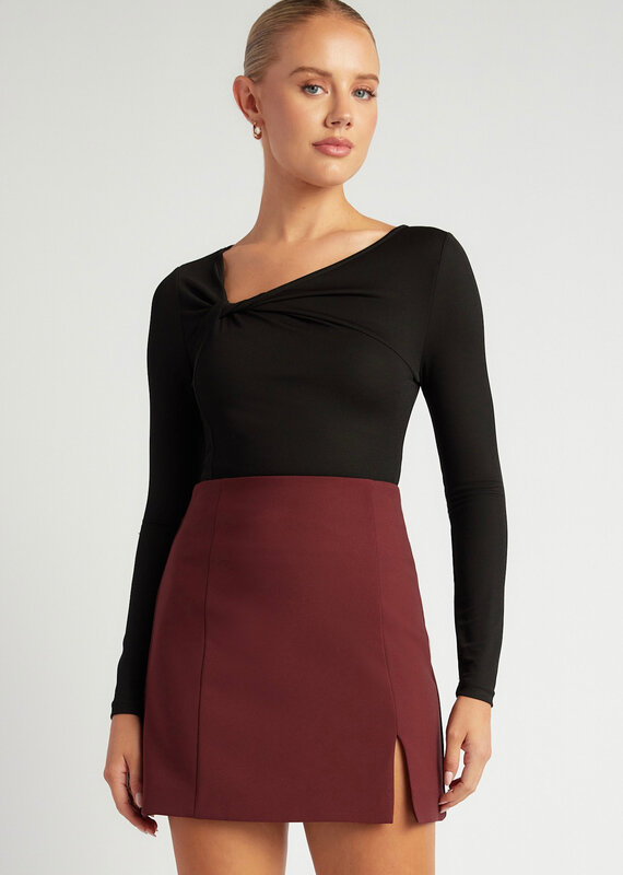 Twist neck jersey top