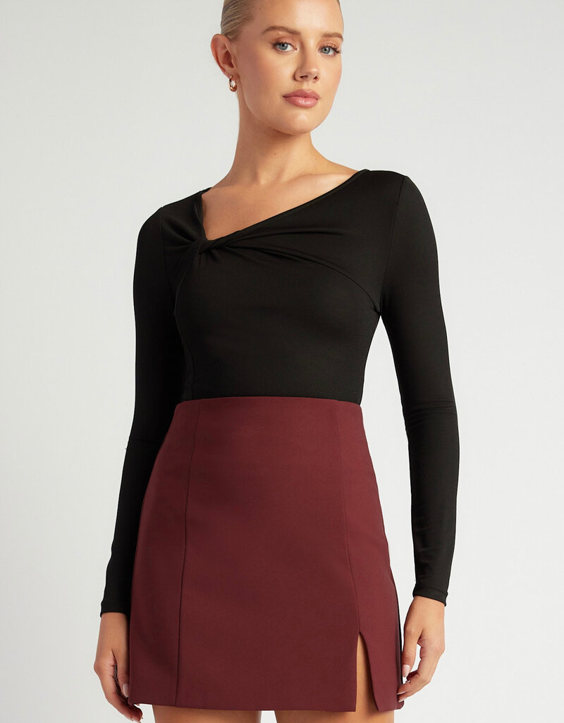 Twist neck jersey top