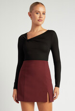 Twist neck jersey top