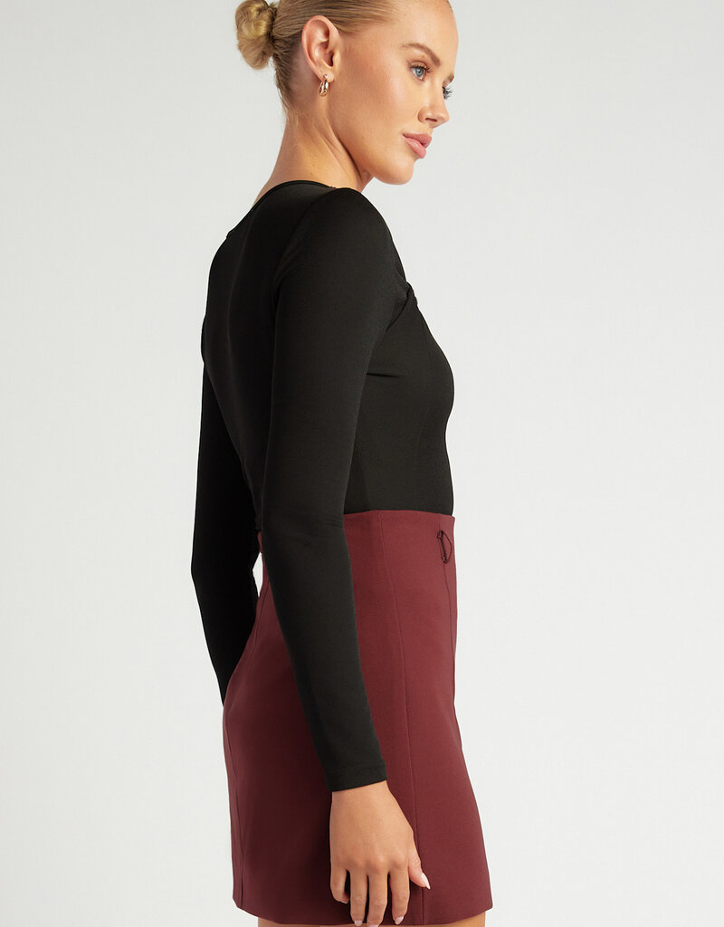 Twist neck jersey top