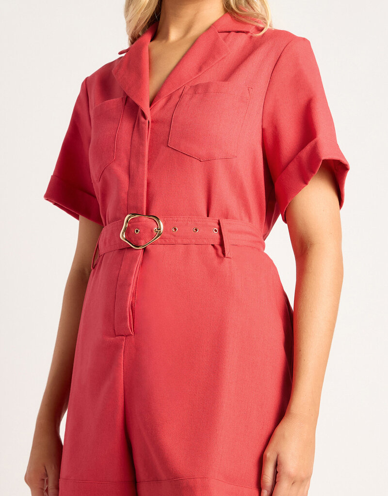 Belted jumpsuit s/s