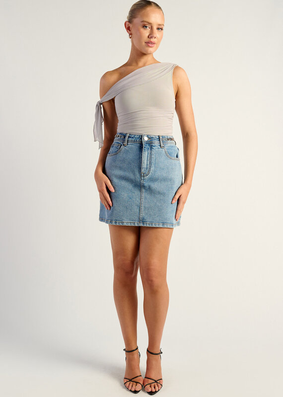 Style State Chain denim miniskirt